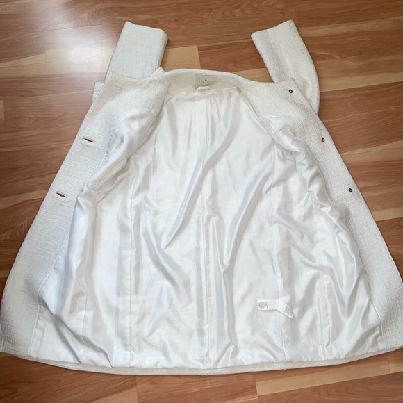Kate Spade $548 White New York Dorothy Bow Front Tweed Coat Size 6 Small - Picture 11 of 16